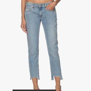 Rag & Bone Dre Low-Rise Slim Destroyed Boyfriend Jeans • Thunderbird Size 27 NBW